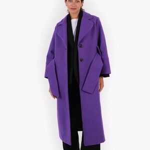 Laagam Ozzy purple belted trench coat.
